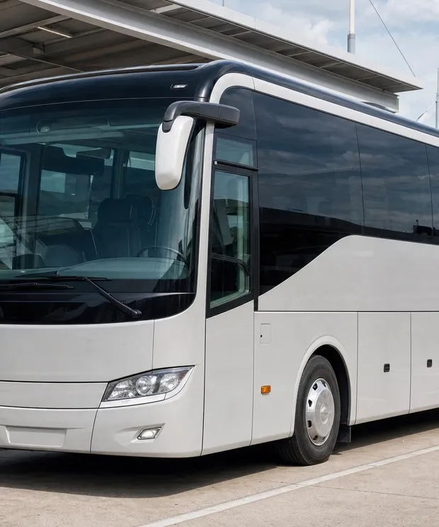Coach bus at a terminal